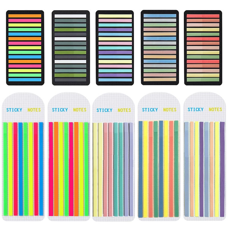 Potanro Sticky Tabs 2300 Pcs Translucent Sticky Tabs 10 Sheets Highlighter Book Tape Long Highlighting Sticky Tabs for Annotating Books  Aesthetic Office Suppliesbook for Annotating Books - Image 1